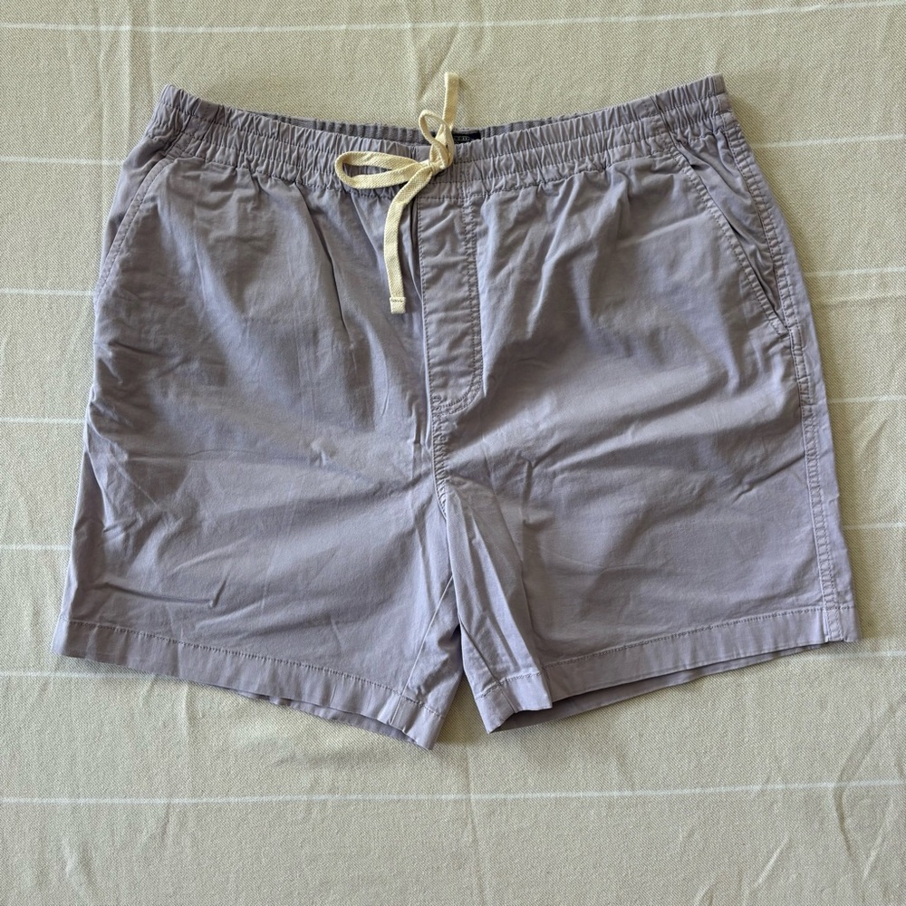 J. Crew Men's Drawstring Shorts in Light Lavender Gray